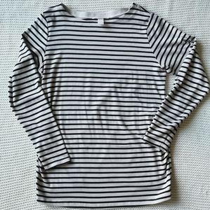 Oversized long sleeve striped top